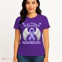 Irritable Bowel Syndrome Awareness Angle Wings No Fights Alone Women's T-Shirt thumb 4