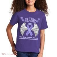 Irritable Bowel Syndrome Awareness Angle Wings No Fights Alone Kids T-Shirt thumb 2