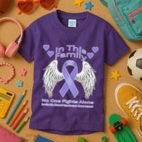Irritable Bowel Syndrome Awareness Angle Wings No Fights Alone Kids T-Shirt thumb 3