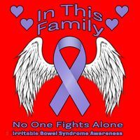 Irritable Bowel Syndrome Awareness Angle Wings No Fights Alone Santa Hat thumb 1