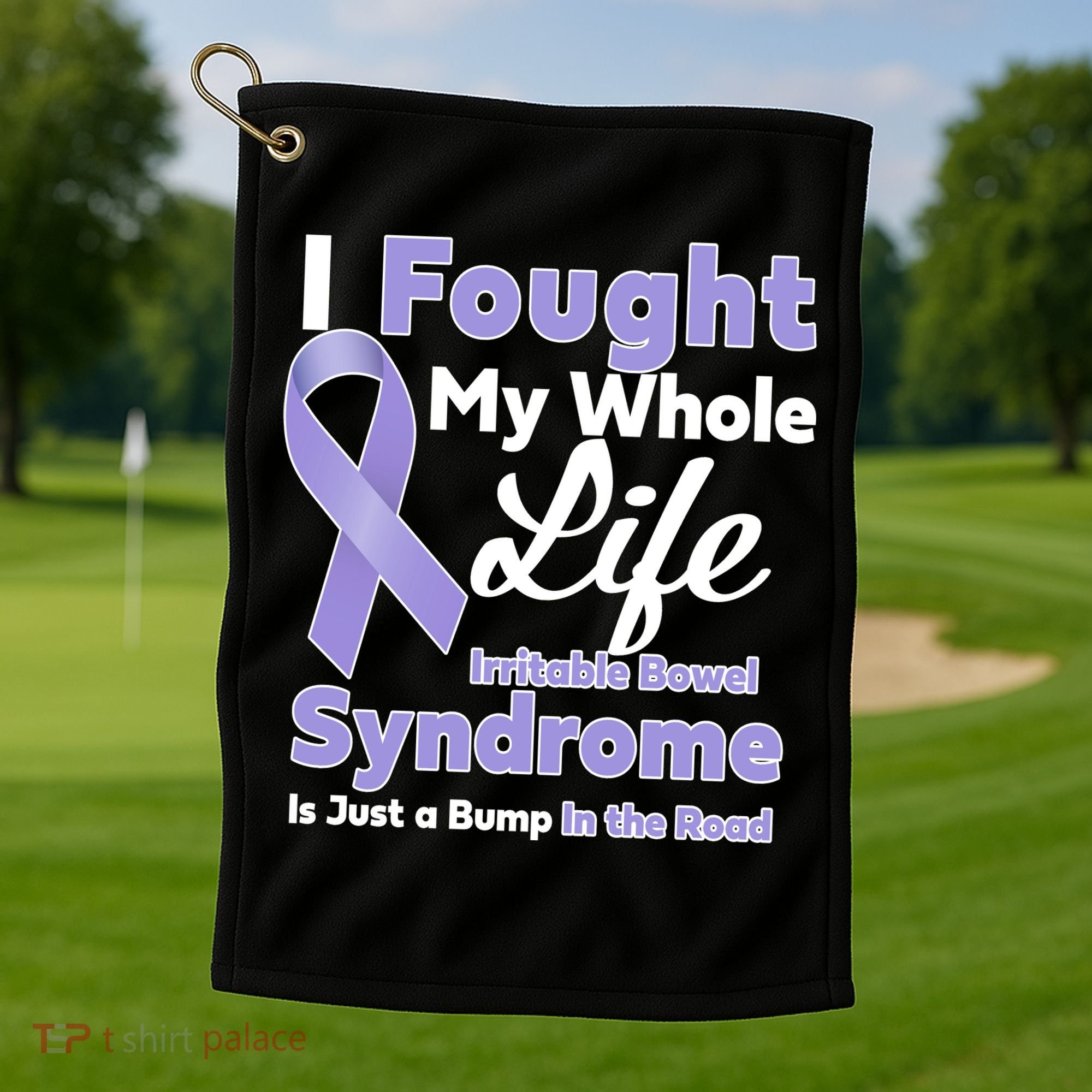 Irritable Bowel Syndrome Awareness IBS Bump In The Road Golf Towel