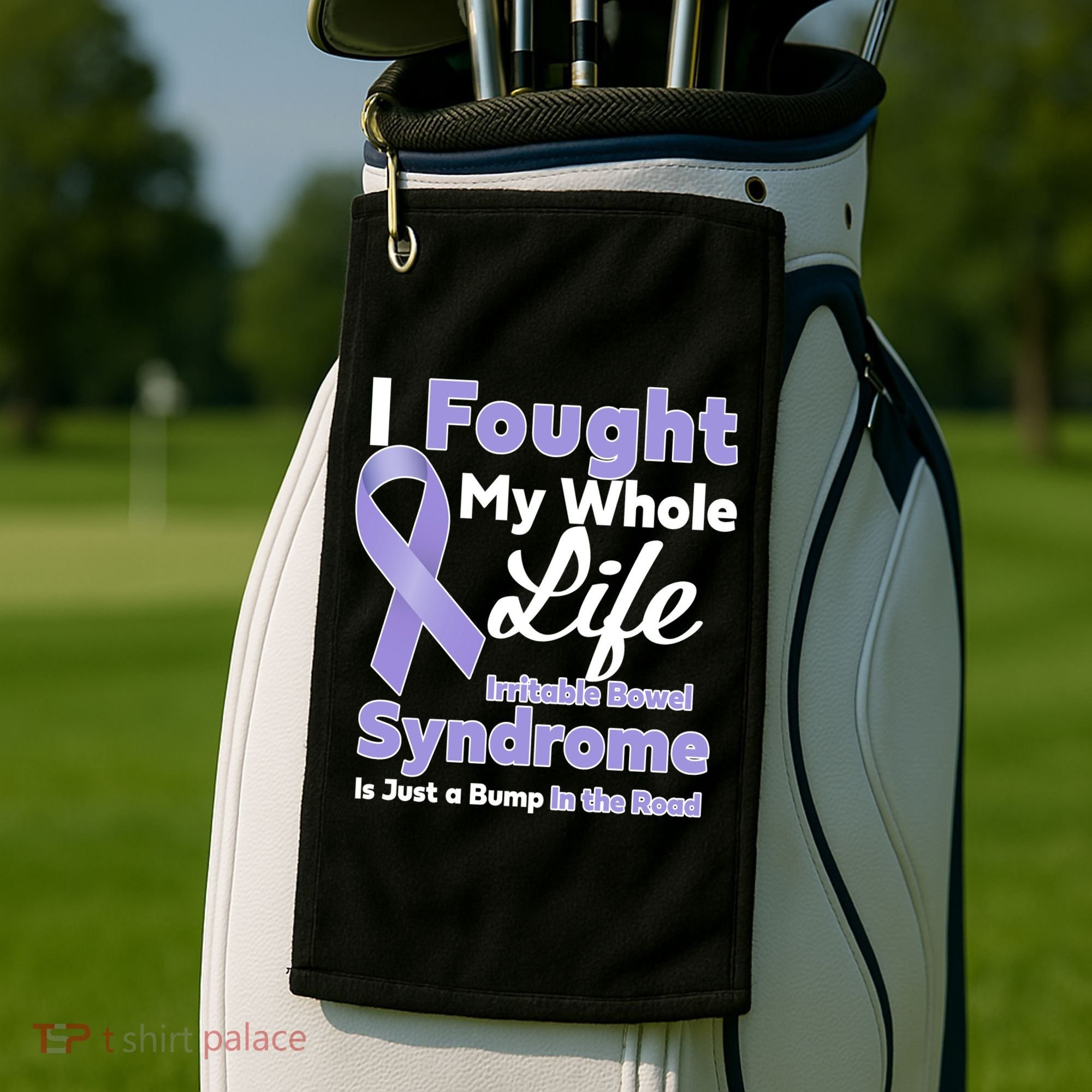 Irritable Bowel Syndrome Awareness IBS Bump In The Road Golf Towel