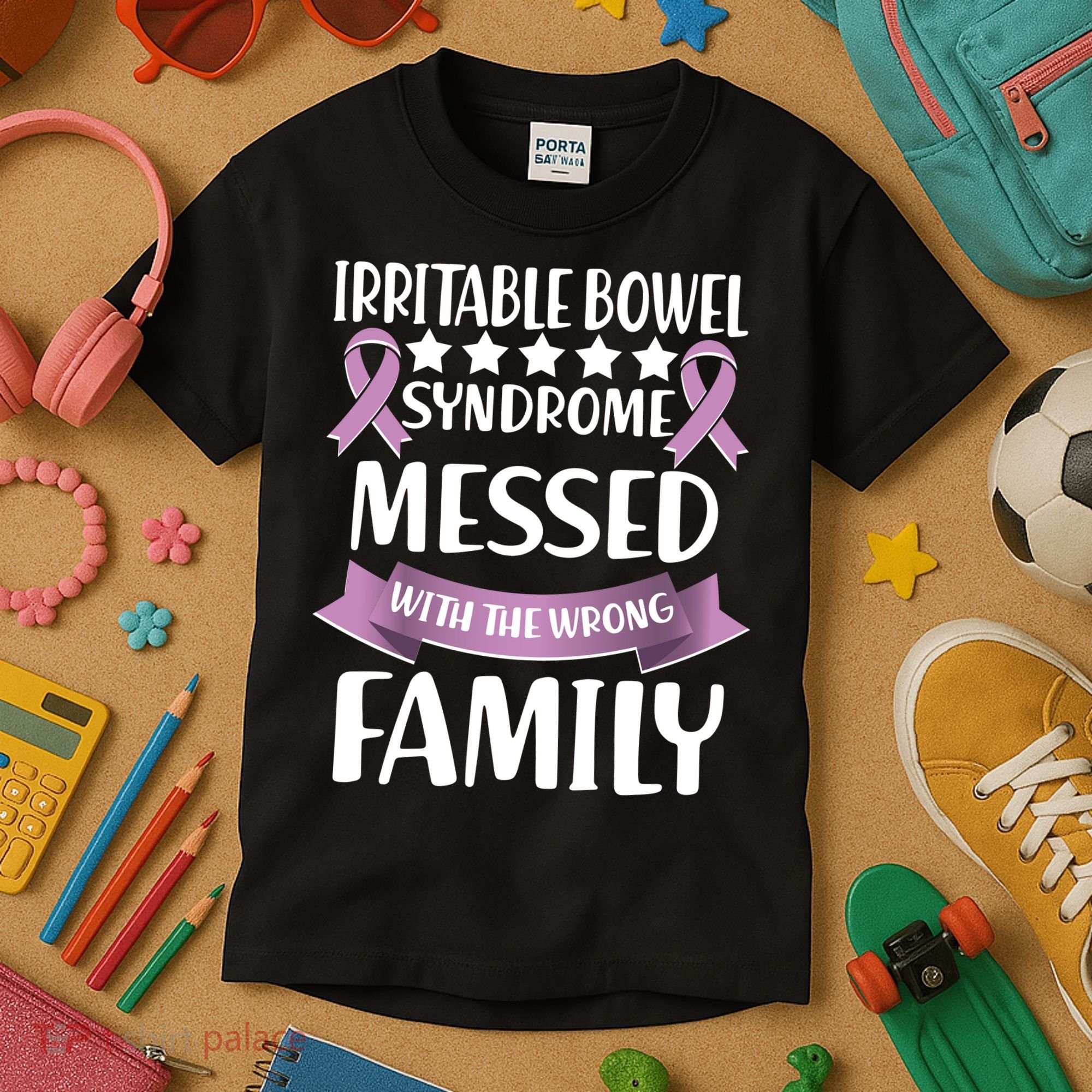 Irritable Bowel Syndrome Messed With The Wrong Family Kids T-Shirt