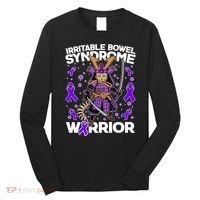 Irritable Bowel Syndrome Warrior Samurai Cat Long Sleeve Shirt thumb 0