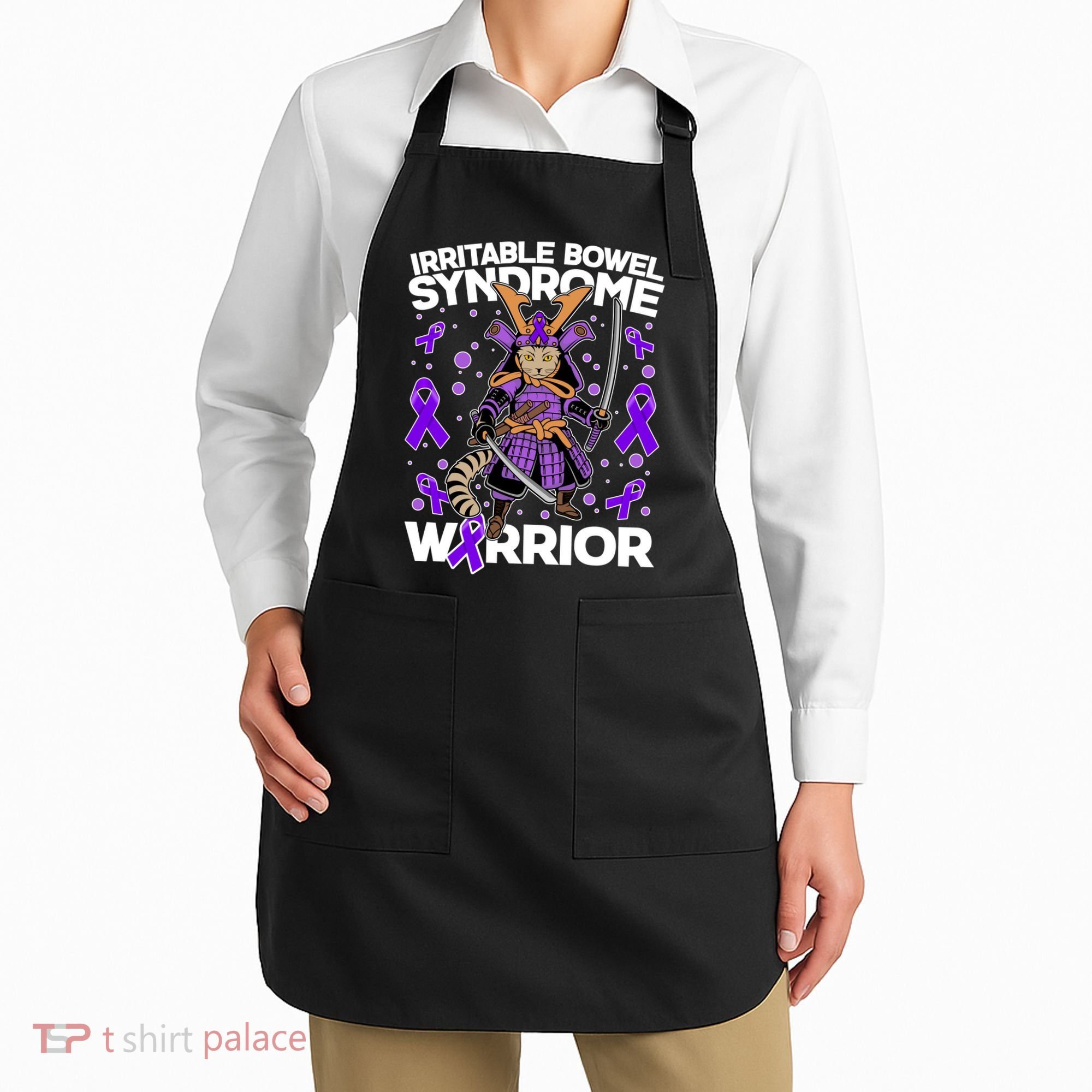 Irritable Bowel Syndrome Warrior Samurai Cat Apron