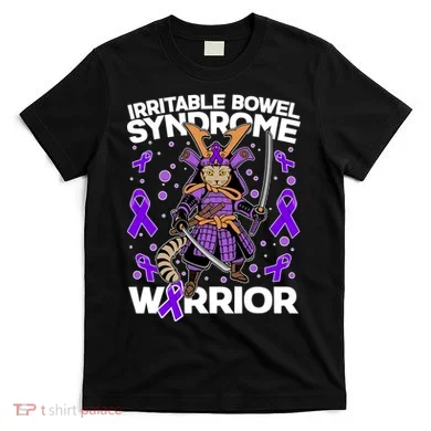 Irritable Bowel Syndrome Warrior Samurai Cat T-Shirt