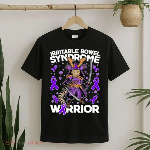 Irritable Bowel Syndrome Warrior Samurai Cat T-Shirt