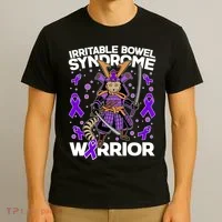 Irritable Bowel Syndrome Warrior Samurai Cat T-Shirt thumb 3