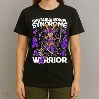 Irritable Bowel Syndrome Warrior Samurai Cat T-Shirt thumb 4
