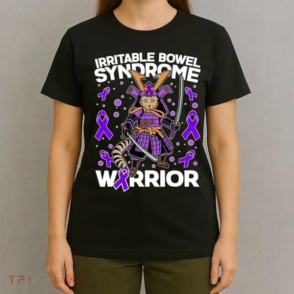 Irritable Bowel Syndrome Warrior Samurai Cat T-Shirt