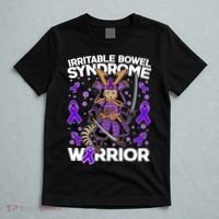 Irritable Bowel Syndrome Warrior Samurai Cat T-Shirt thumb 5