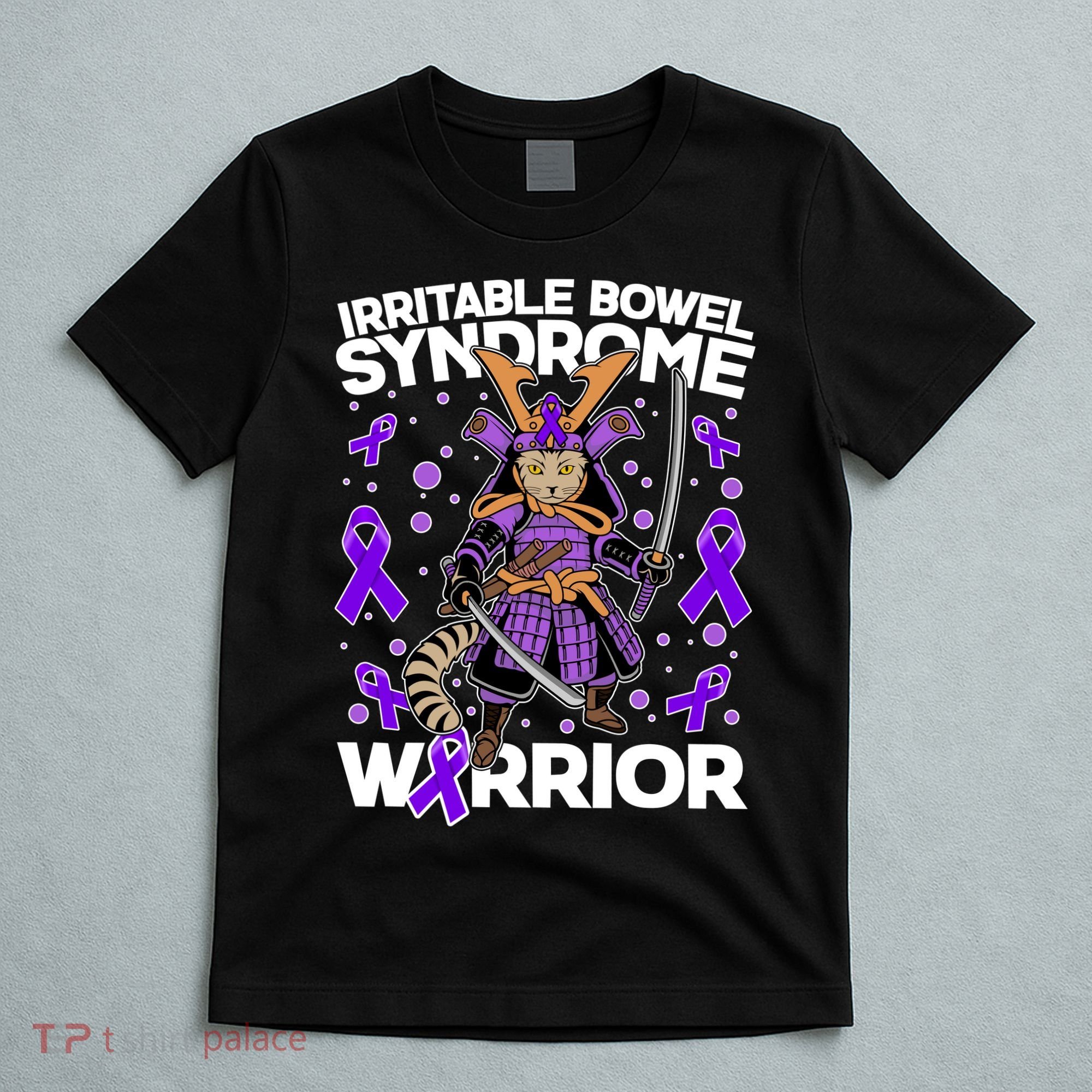 Irritable Bowel Syndrome Warrior Samurai Cat T-Shirt