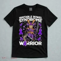 Irritable Bowel Syndrome Warrior Samurai Cat T-Shirt thumb 5