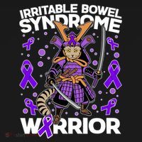 Irritable Bowel Syndrome Warrior Samurai Cat T-Shirt thumb 7