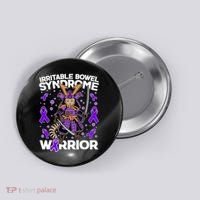 Irritable Bowel Syndrome Warrior Samurai Cat Button thumb 0