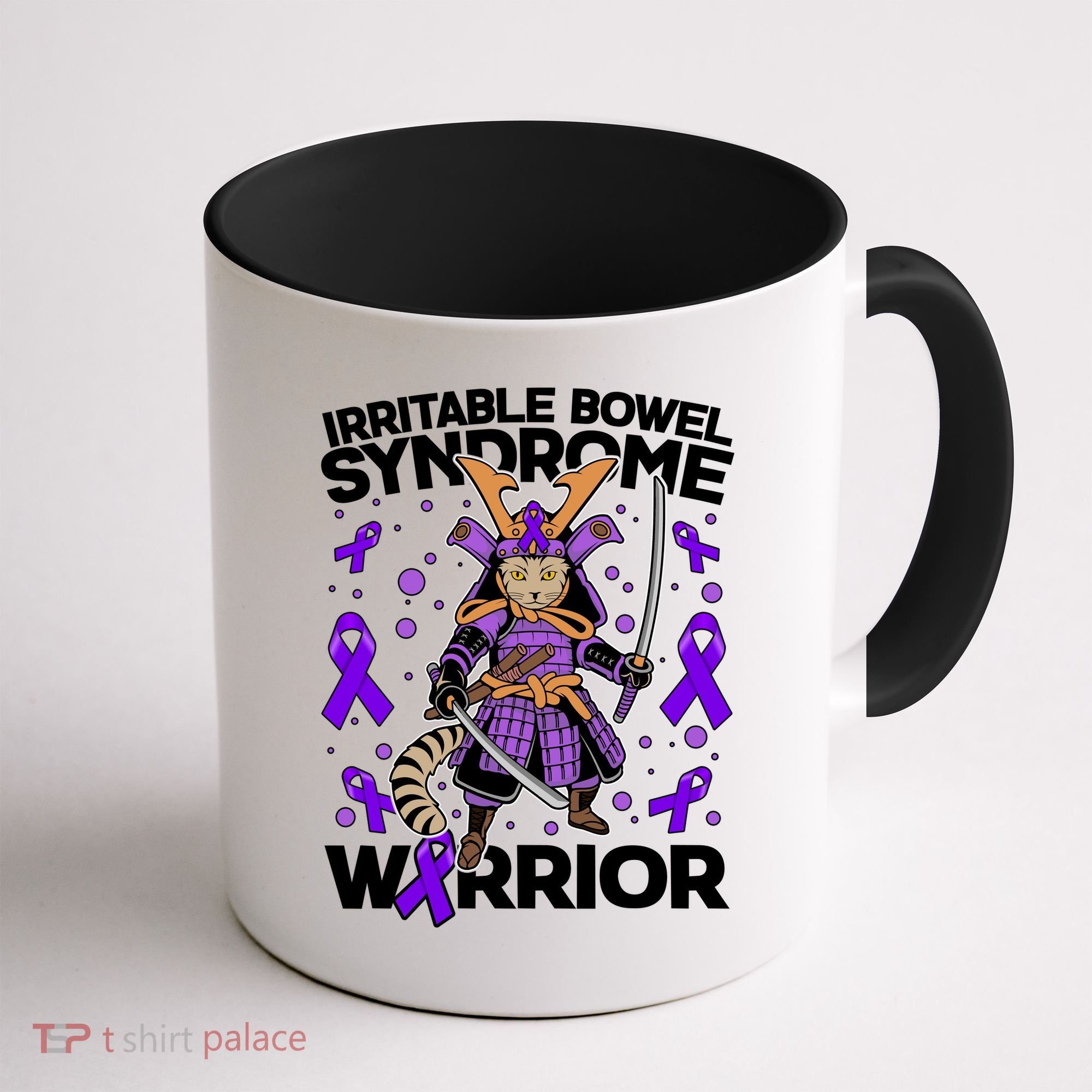 Irritable Bowel Syndrome Warrior Samurai Cat Coffee Mug
