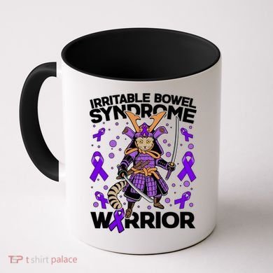Irritable Bowel Syndrome Warrior Samurai Cat Coffee Mug