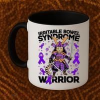 Irritable Bowel Syndrome Warrior Samurai Cat Coffee Mug thumb 2