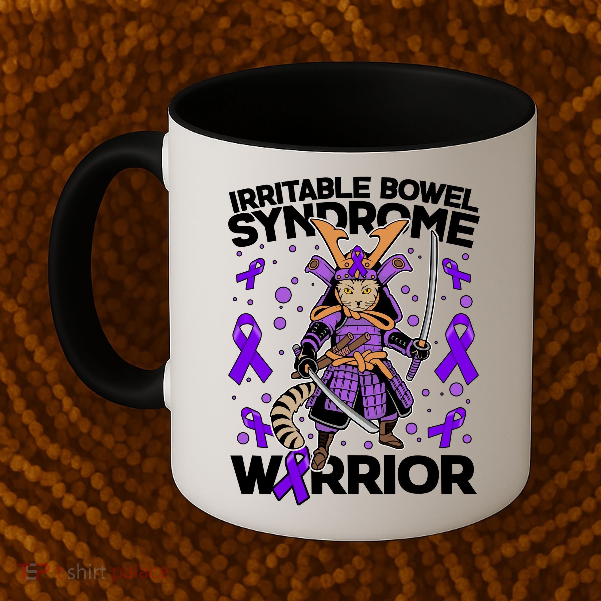 Irritable Bowel Syndrome Warrior Samurai Cat Coffee Mug