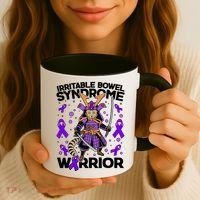 Irritable Bowel Syndrome Warrior Samurai Cat Coffee Mug thumb 3