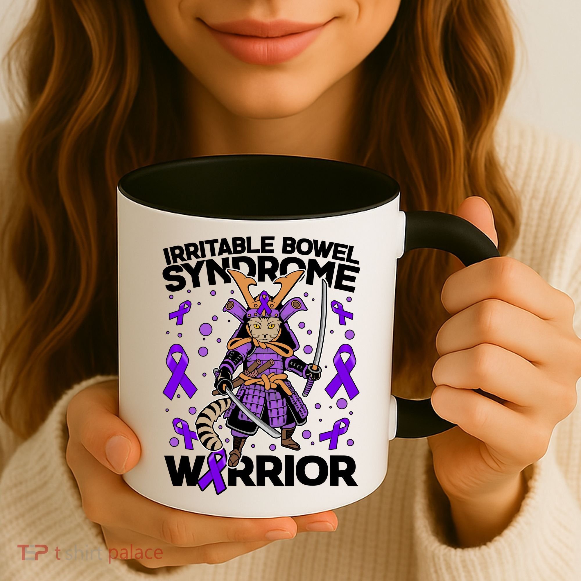Irritable Bowel Syndrome Warrior Samurai Cat Coffee Mug