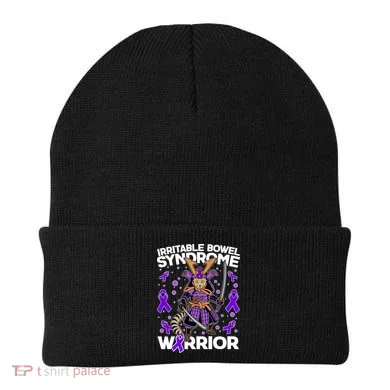 Irritable Bowel Syndrome Warrior Samurai Cat Beanie