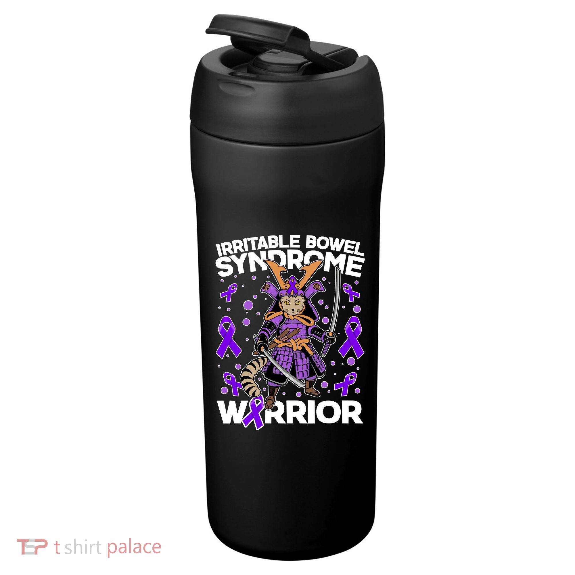 Irritable Bowel Syndrome Warrior Samurai Cat 24oz Duet Stainless Steel Tumbler