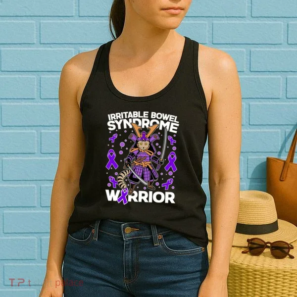 Irritable Bowel Syndrome Warrior Samurai Cat Women's Tank Top