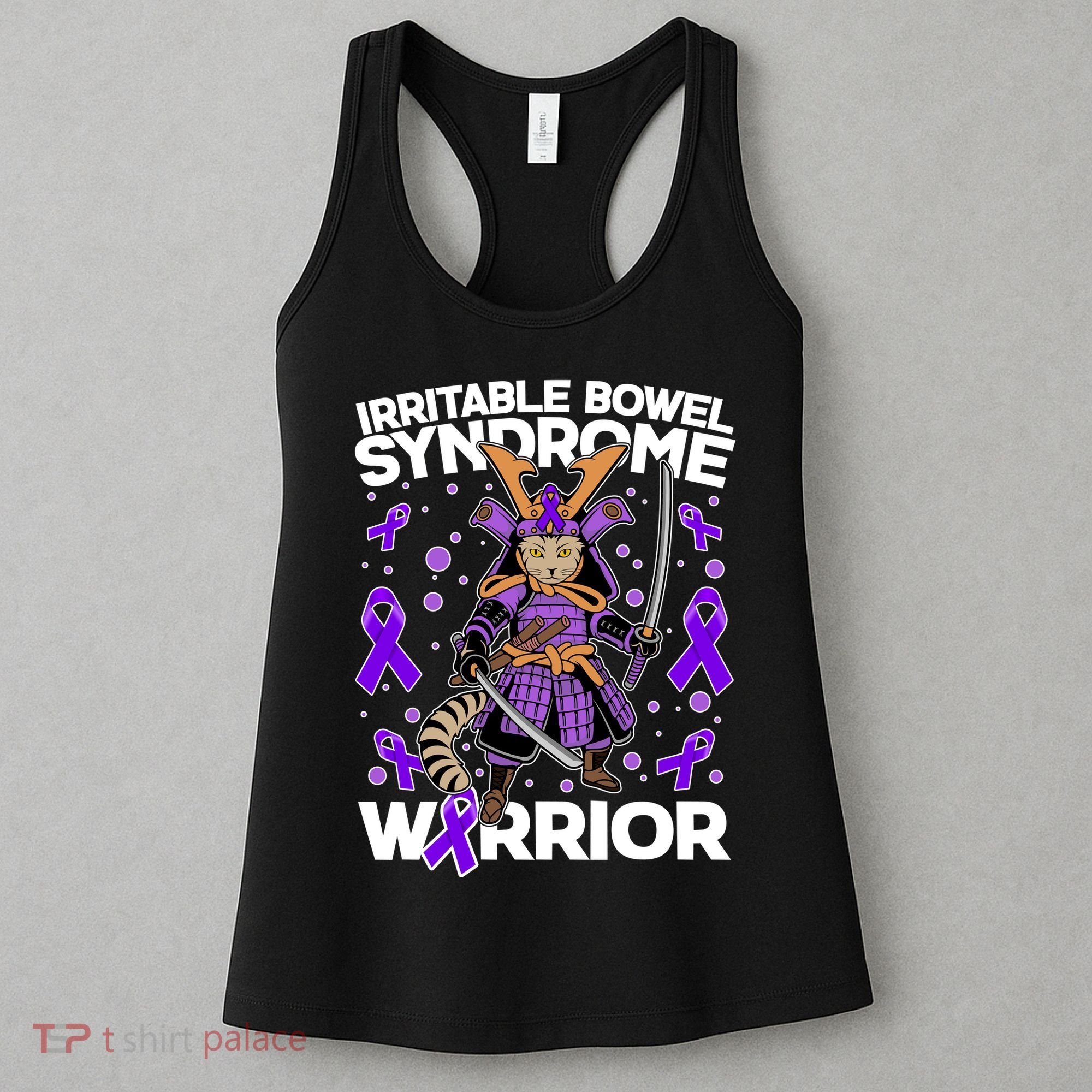 Irritable Bowel Syndrome Warrior Samurai Cat Women's Tank Top
