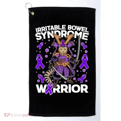 Irritable Bowel Syndrome Warrior Samurai Cat Golf Towel