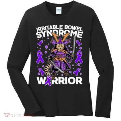 Irritable Bowel Syndrome Warrior Samurai Cat Women's Long Sleeve Shirt