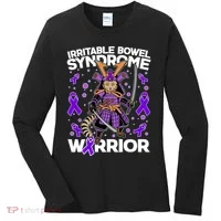 Irritable Bowel Syndrome Warrior Samurai Cat Women's Long Sleeve Shirt thumb 0