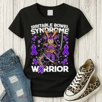 Irritable Bowel Syndrome Warrior Samurai Cat Women's T-Shirt thumb 3