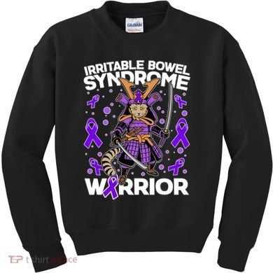 Irritable Bowel Syndrome Warrior Samurai Cat Kids Sweatshirt