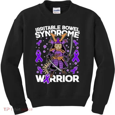 Irritable Bowel Syndrome Warrior Samurai Cat Kids Sweatshirt
