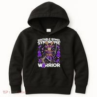 Irritable Bowel Syndrome Warrior Samurai Cat Kids Hoodie thumb 0