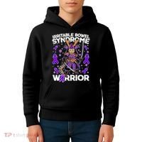 Irritable Bowel Syndrome Warrior Samurai Cat Kids Hoodie thumb 4