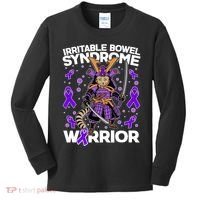 Irritable Bowel Syndrome Warrior Samurai Cat Kids Long Sleeve Shirt thumb 0