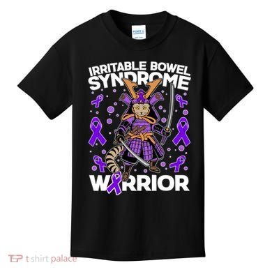 Irritable Bowel Syndrome Warrior Samurai Cat Kids T-Shirt