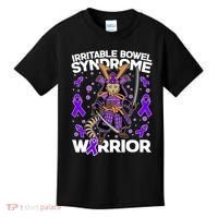Irritable Bowel Syndrome Warrior Samurai Cat Kids T-Shirt thumb 0