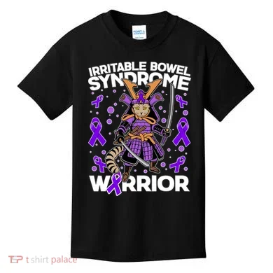 Irritable Bowel Syndrome Warrior Samurai Cat Kids T-Shirt