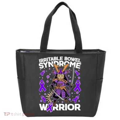 Irritable Bowel Syndrome Warrior Samurai Cat Tote Bag