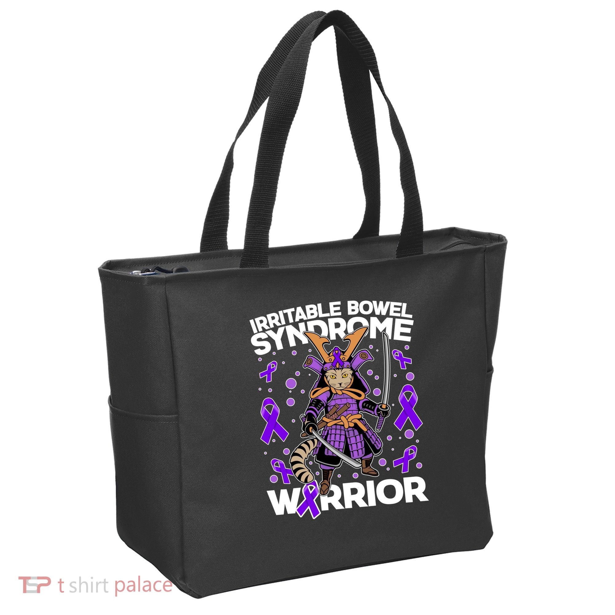 Irritable Bowel Syndrome Warrior Samurai Cat Tote Bag