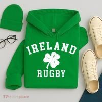 IRELAND RUGBY Shirts Irish Shamrock Rugby Hoodie thumb 4
