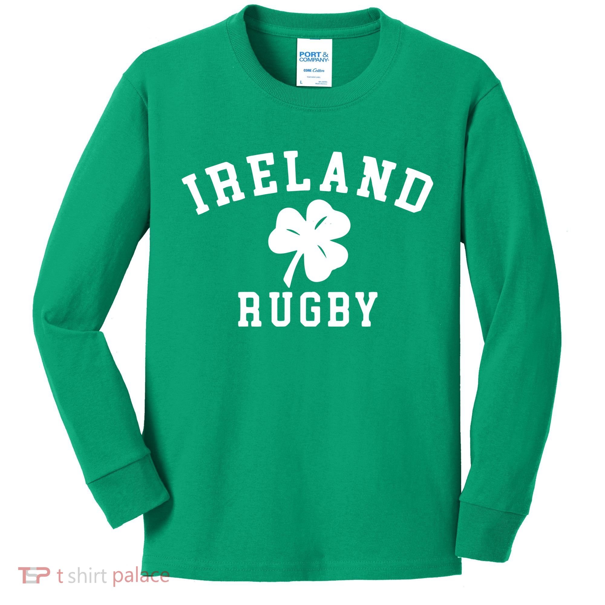IRELAND RUGBY Shirts Irish Shamrock Rugby Kids Long Sleeve Shirt