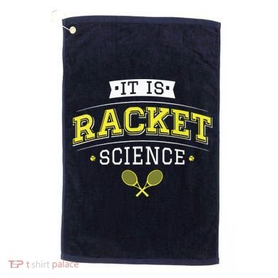 Its Racket Science Funny Tennis Lover Coach Golf Towel