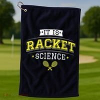 Its Racket Science Funny Tennis Lover Coach Golf Towel thumb 1
