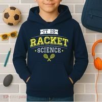 Its Racket Science Funny Tennis Lover Coach Kids Hoodie thumb 2