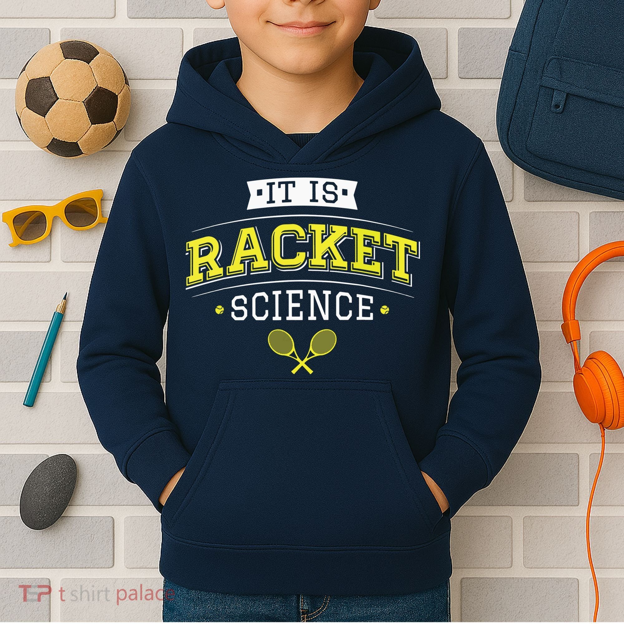 Its Racket Science Funny Tennis Lover Coach Kids Hoodie