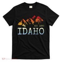 Idaho Retro Sunset Vintage Mountain Home Est 1890 Hiking T-Shirt thumb 0